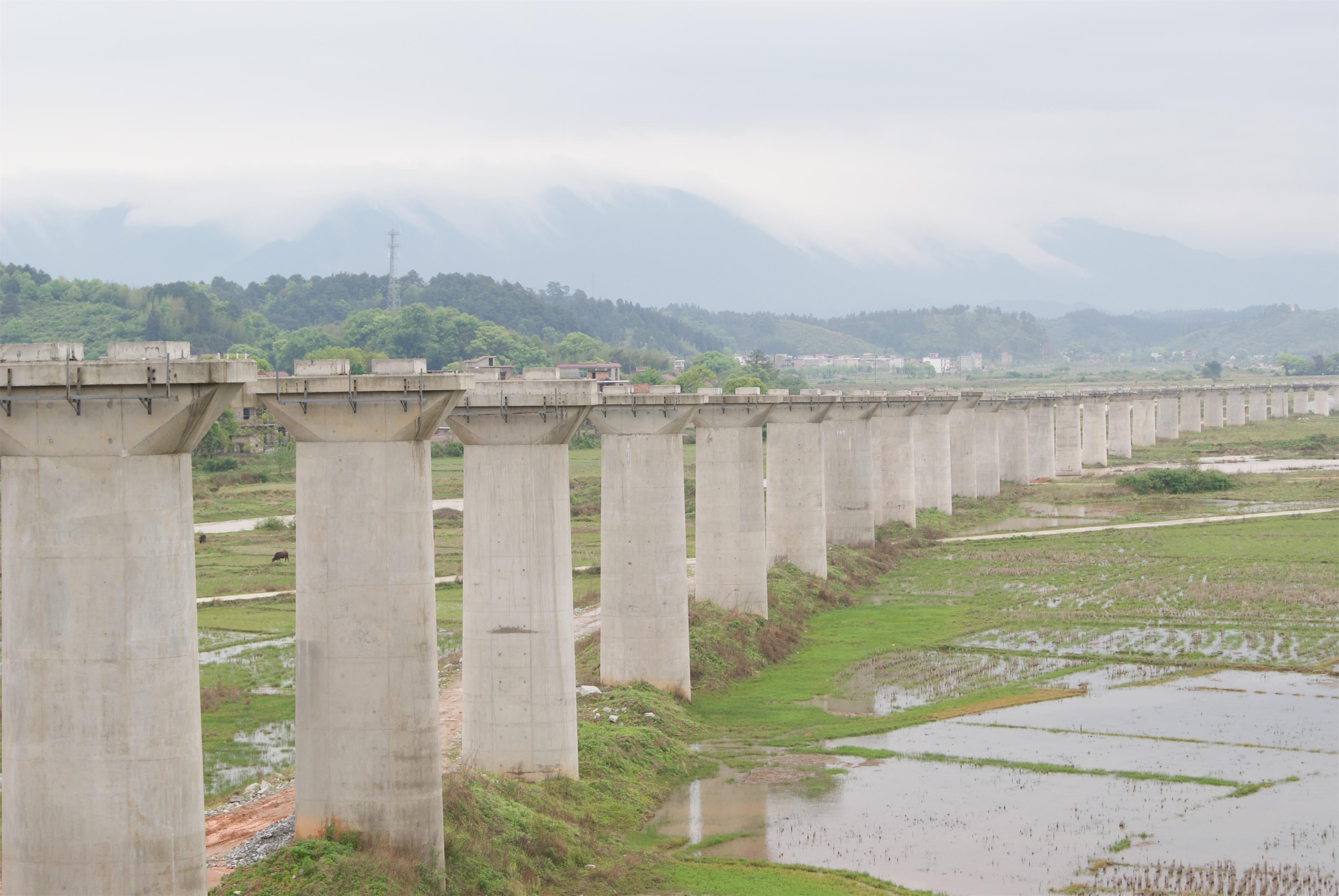 中鐵二十五局衡茶吉鐵路長溪鄭溪河特大橋